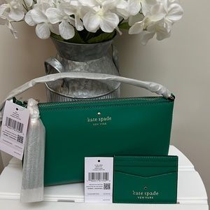 Kate Spade Ivy Street Amy Crossbody with slim card holder in wintergreen NWT